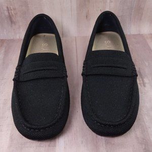 Rothys Loafers Womens 5.5 The Driver Black Knit Flats Washable Driving Shoes